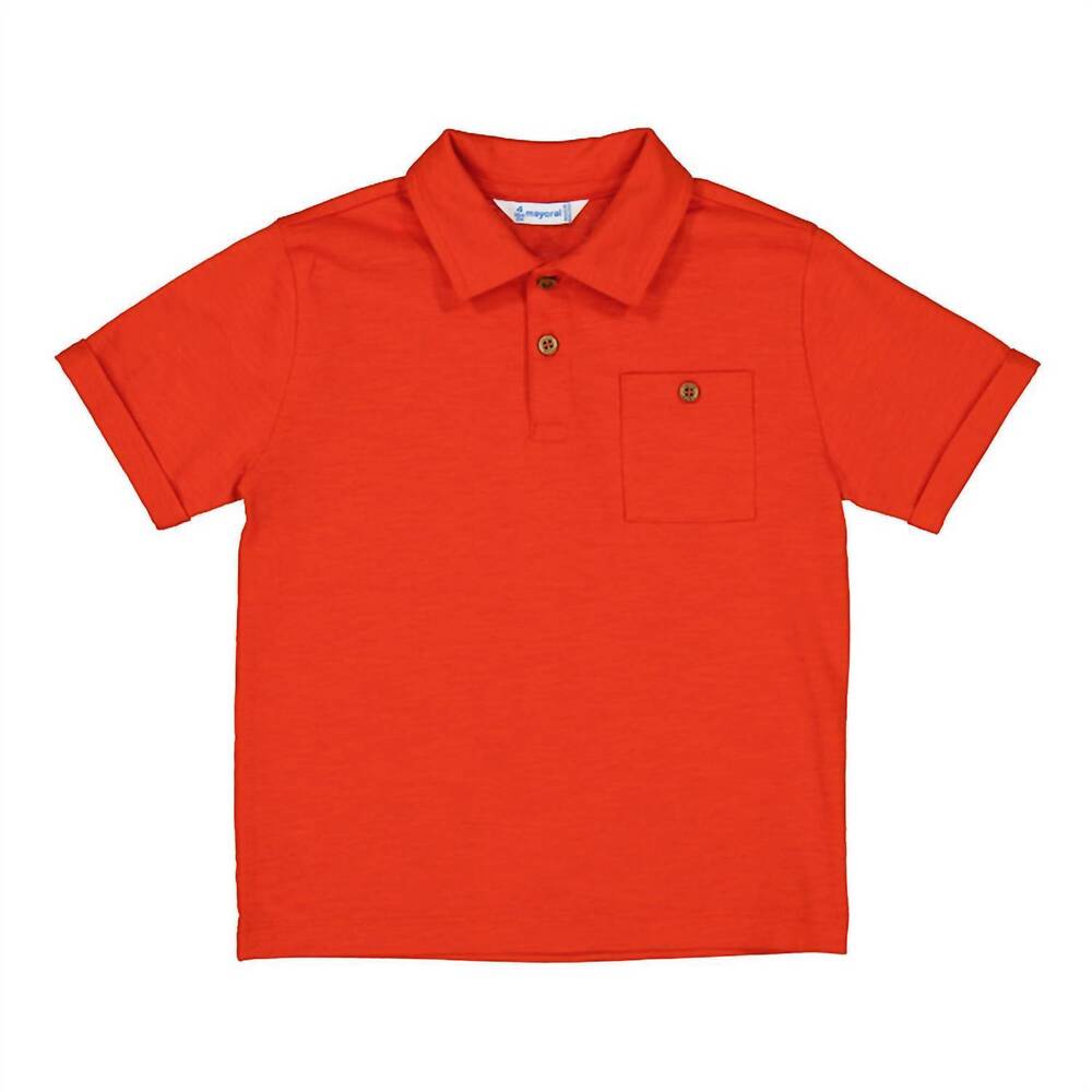 NEW MAYORAL boys' short sleeve polo in red